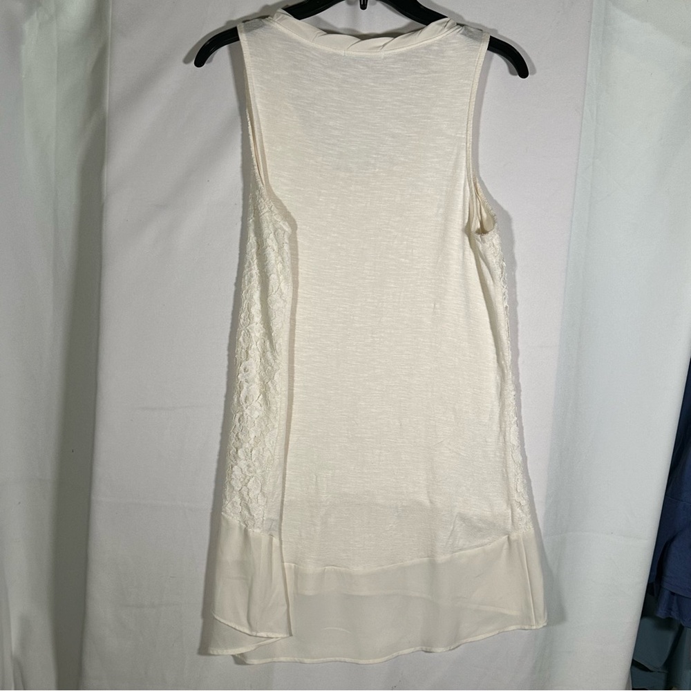 Maurices Sleeveless Ivory Lace and Sheer Trim Feminine Tunic Womens Large - Picture 7 of 7